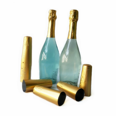 El encogimiento de cristal de la botella de vino tapasula el SGS negro de las cápsulas del encogimiento del PVC del oro