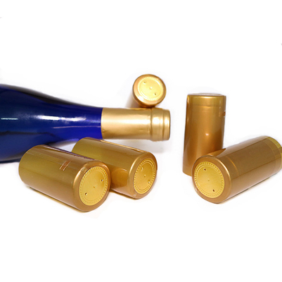 La botella de vino termocontraíble del Pvc entapasula color oro de la altura de 65m m