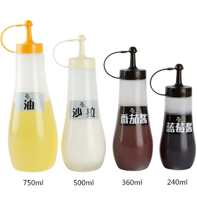 el apretón plástico 240ml embotella 8 SGS plásticos vacíos de las botellas de la salsa del dispensador del condimento de la onza